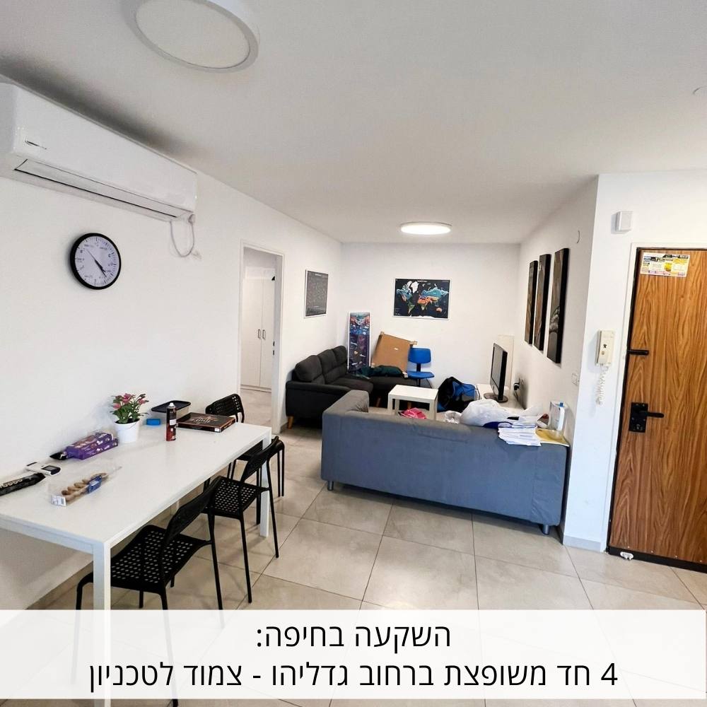 דירה להשקעה ברחוב גדליהו, דירת 4 חדרים משופצת למכירה בחיפה - פתרונות נדל"ן